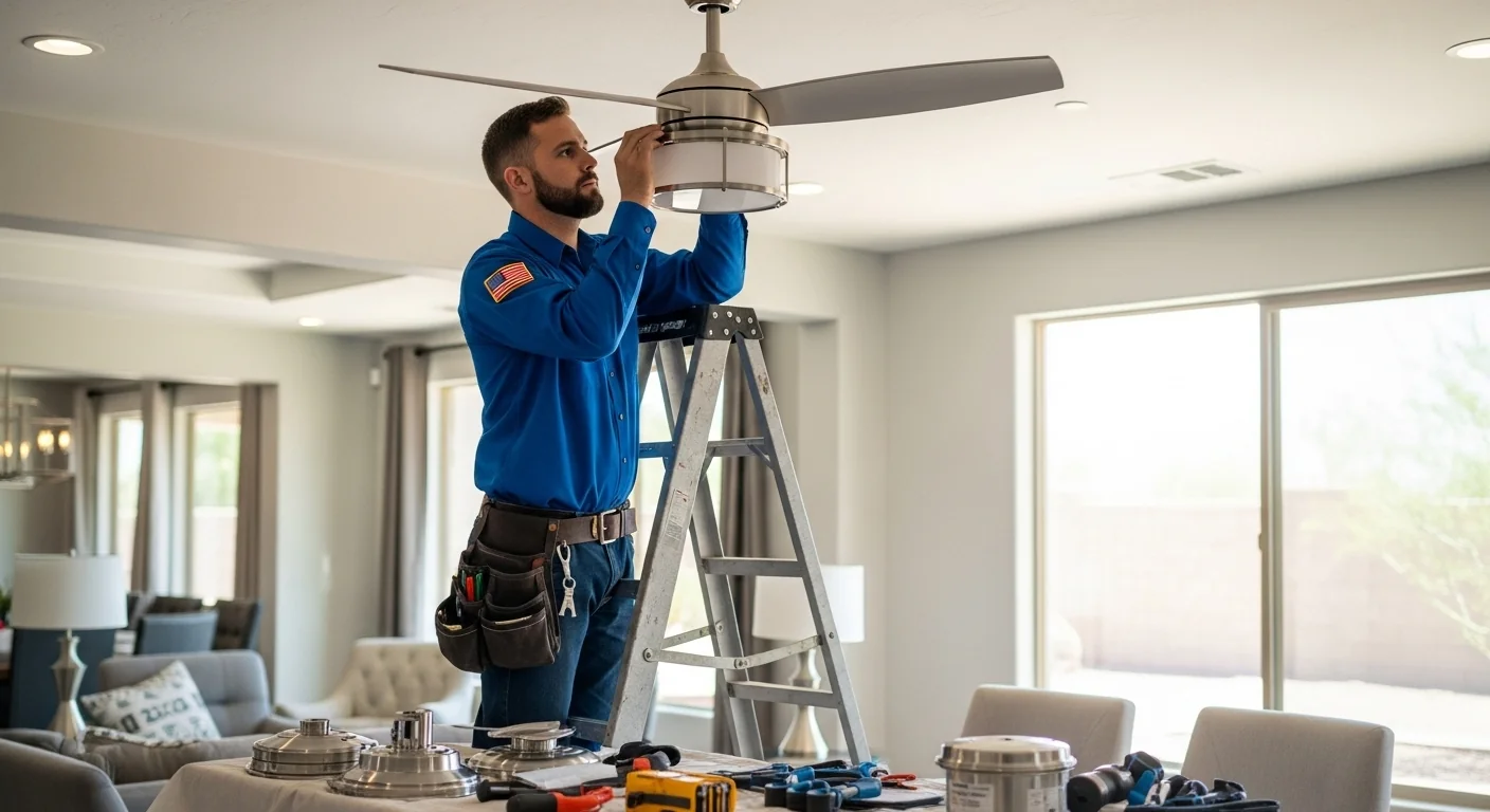 View of Ceiling Fan Installation | Intelligent Design Tucson | Intelligent Design
