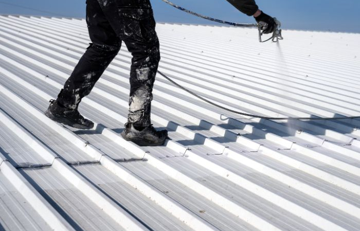 commercial roof coating work
